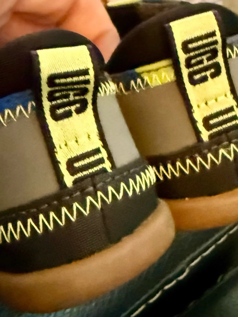 UGG Kids Grey Water Shoes with Neon Yellow & Blue Accents